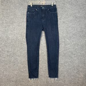 Judy Blue Jeans Womens 11/30 Blue Skinny Fit Frayed Hem Dark Wash Casual